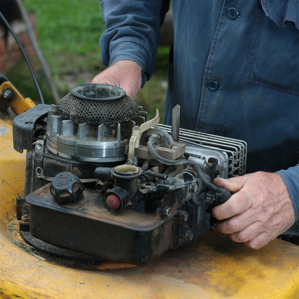Lawnmower Engine under going repair or maintenance